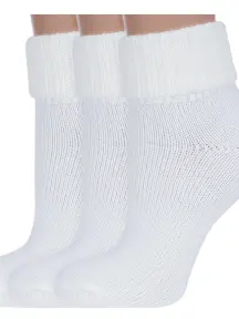 Комплект из 3 пар женских шерстяных носков RuSocks (Орудьевский трикотаж) БЕЛЫЕ (3-Ж-195)