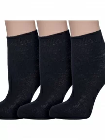 Комплект из 3 пар детских носков НАШЕ Смоленской чулочной фабрики, 100% хлопок, 3-С115, рис. 1, ЧЕРНЫЕ №1