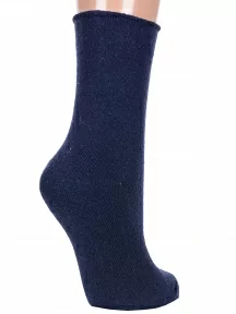 Женские теплые носки с ослабленной резинкой Hobby Line, Нжа6199-01, ТЕМНО-СИНИЕ