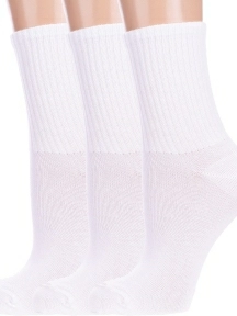 Комплект из 3 пар детских спортивных носков Альтаир, 3-М31, БЕЛЫЕ