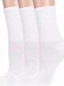 Комплект из 3 пар детских спортивных носков Альтаир, 3-М31, БЕЛЫЕ