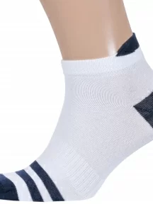 Мужские спортивные носки "Борисоглебский трикотаж", 4С818, БЕЛЫЕ с синим