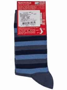 Мужские носки Брестские (БЧК), 14С2122, рис. 014, СЕРО-СИНИЕ