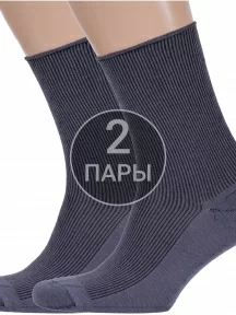 Комплект из 2 пар носков с анатомической резинкой Альтаир, 2-С198, СЕРЫЕ