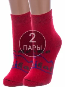 Комплект из 2 пар детских махровых носков Альтаир, 2-С67, КРАСНЫЕ