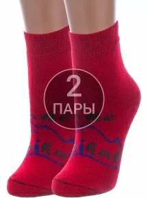 Комплект из 2 пар детских махровых носков Альтаир, 2-С67, КРАСНЫЕ
