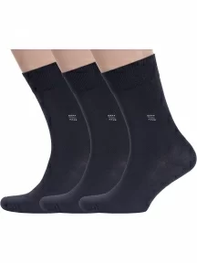 Комплект из 3 пар мужских носков RuSocks (Орудьевский трикотаж) ТЕМНО-СЕРЫЕ (3-М-196)