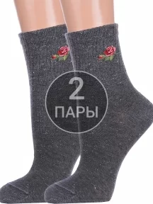 Комплект из 2 пар женских спортивных носков Брестские (БЧК) рис. 581, ТЕМНО-СЕРЫЕ МЕЛАНЖ (2-23С1155)