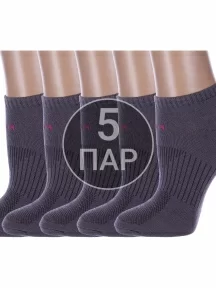 Комплект из 5 пар женских спортивных носков Альтаир, 5-А217, СЕРЫЕ