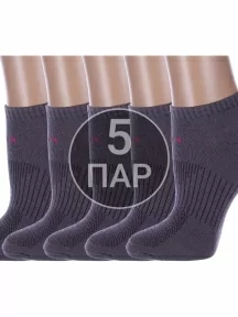 Комплект из 5 пар женских спортивных носков Альтаир, 5-А217, СЕРЫЕ