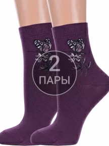 Комплект из 2 пар женских носков Брестские (БЧК), 2-14с1100, рис. 606, ФИОЛЕТОВЫЕ