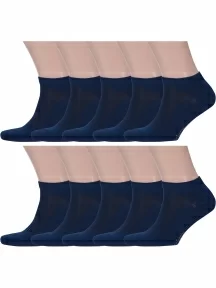 Комплект из 10 пар бамбуковых носков Grinston socks СИНИЕ (10-15D33)
