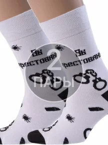 Комплект из 2 пар мужских носков MSCLUB №М15, 2-nm-184Э, "Вы арестованы"