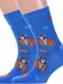 Комплект из 2 пар мужских носков Брестские (БЧК), 2-16С2127, рис. 526, ЯРКО-СИНИЕ