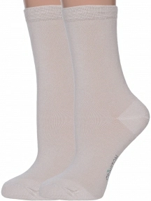 Комплект из 2 пар женских бамбуковых носков Grinston socks (PINGONS) БЕЖЕВЫЕ (2-17D2)