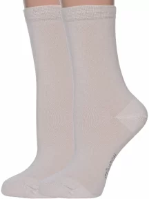 Комплект из 2 пар женских бамбуковых носков Grinston socks (PINGONS), 2-17D2, БЕЖЕВЫЕ