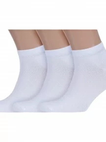 Комплект из 3 пар мужских коротких спортивных носков ХОХ, 3-SPM-180, БЕЛЫЕ