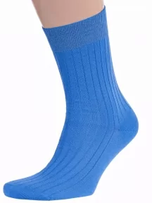 Комплект из 10 пар мужских носков RuSocks (Орудьевский трикотаж) из 100% хлопка, 10-М3-11001, рис. 01, ТЕМНО-ГОЛУБЫЕ