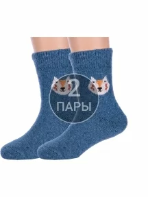 Комплект из 2 пар детских теплых махровых носков Hobby Line ТЕМНО-ДЖИНСОВЫЕ (2-Ндад7622-1)