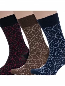 Комплект из 3 пар мужских носков Sergio Di Calze (PINGONS) из мерсеризованного хлопка, 3-20SC3, микс 3