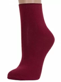 Женские носки без резинки ХОХ, G-1406, БОРДОВЫЕ