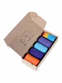 Набор из 5 пар мужских носков "Нева-Сокс", НС-5-НМ211, микс "Апельсиновый фреш"