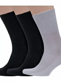 Комплект из 3 пар мужских медицинских носков Dr. Feet (PINGONS) из 100% хлопка, 3-15DF2, микс 1