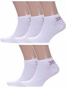 Комплект из 5 пар спортивных носков GRAND LINE, 5-С-ЖС-21, БЕЛЫЕ