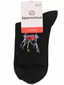 Женские носки Брестские (БЧК), 14с1100, рис. 607, ЧЕРНЫЕ