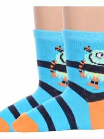 Комплект из 2 пар детских носков "Борисоглебский трикотаж", 2-8С39, БИРЮЗОВЫЕ
