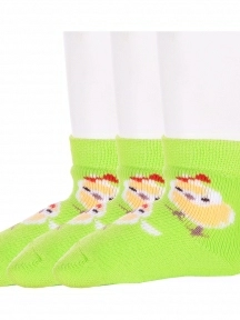 Комплект из 3 пар детских махровых носков Брестские (БЧК), 3-14С3060, рис. 846, ЗЕЛЕНОЕ ЯБЛОКО