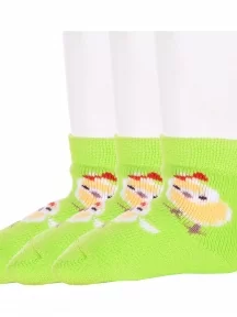 Комплект из 3 пар детских махровых носков Брестские (БЧК), 3-14С3060, рис. 846, ЗЕЛЕНОЕ ЯБЛОКО