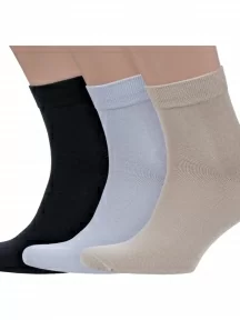 Комплект из 3 пар мужских носков Grinston socks (PINGONS) из 100% хлопка, 3-15D12, микс 1