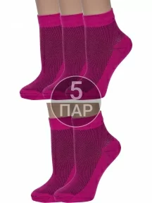 Комплект из 5 пар женских носков Альтаир, 5-С82, МАЛИНОВЫЕ