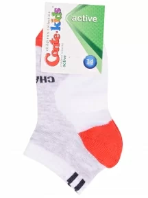 Детские спортивные носки Conte kids, 7С-97СП, рис. 310, БЕЛО-СЕРЫЕ