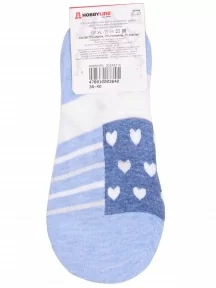 Женские ультракороткие носки Hobby Line, ННЖ16-15-20, ГОЛУБЫЕ