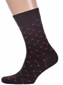 Мужские носки Брестские (БЧК), 14с2122, рис. 468, ТЕМНО-КОРИЧНЕВЫЕ