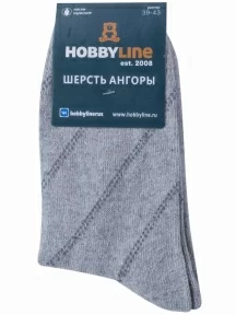 Мужские теплые носки Hobby Line, 6283, СВЕТЛО-СЕРЫЕ