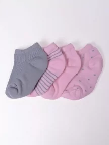 Комплект из 4 пар детских носков Альтаир, Д11, РОЗОВЫЕ/СВЕТЛО-СЕРЫЕ