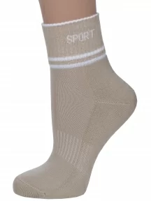 Женские спортивые носки с махровым следом LORENZline, С25М, БЕЖЕВЫЕ