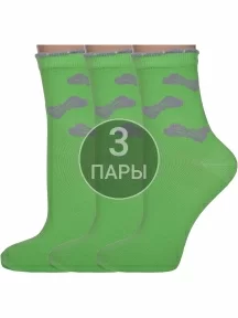 Комплект из 3 пар женских носков Palama, 3-ЖД-21, САЛАТОВЫЕ
