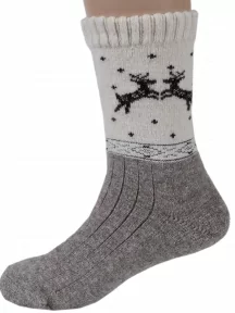 Детские носки из 100% монгольской шерсти (Монголка), 02105, СЕРЫЕ