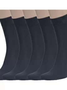 Комплект из 5 пар мужских бамбуковых носков RuSocks (Орудьевский трикотаж), 5-М-370/1, ТЕМНО-СЕРЫЕ