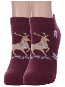 Комплект из 2 пар женских махровых шерстяных носков Альтаир, 2-ДМ-50, БОРДОВЫЕ
