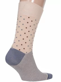 Мужские носки MSCLUB №М33, nm-354, БЕЖЕВЫЕ в горох и полоску