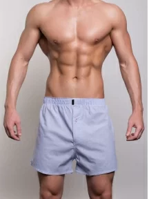 Мужские трусы-шорты из 100% хлопка Sergio Dallini, SG3310-8, ГОЛУБЫЕ