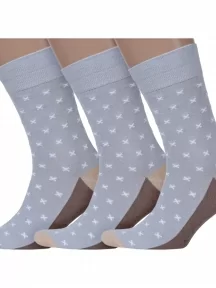 Комплект из 3 пар мужских носков MSCLUB №М46, msk3-М46, nm-524, СВЕТЛО-СЕРЫЕ