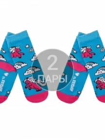 Комплект из 2 пар детских носков St. Friday Socks, 2-002-3, Единороги на радуге