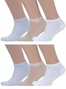 Набор из 6 пар коротких бамбуковых носков (ТМ Grinston socks), PG-15D33-6, микс 3
