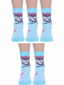 Комплект из 5 пар детских носков Альтаир, 5-С143, БИРЮЗОВЫЕ